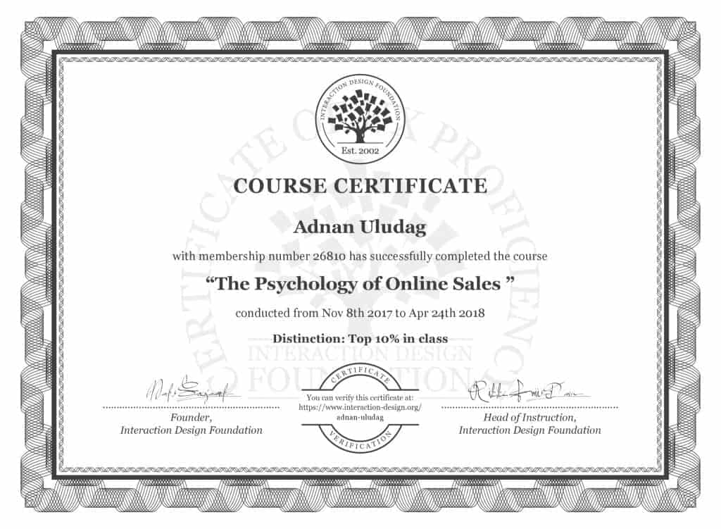 Psychology of Online Sales Certificate
